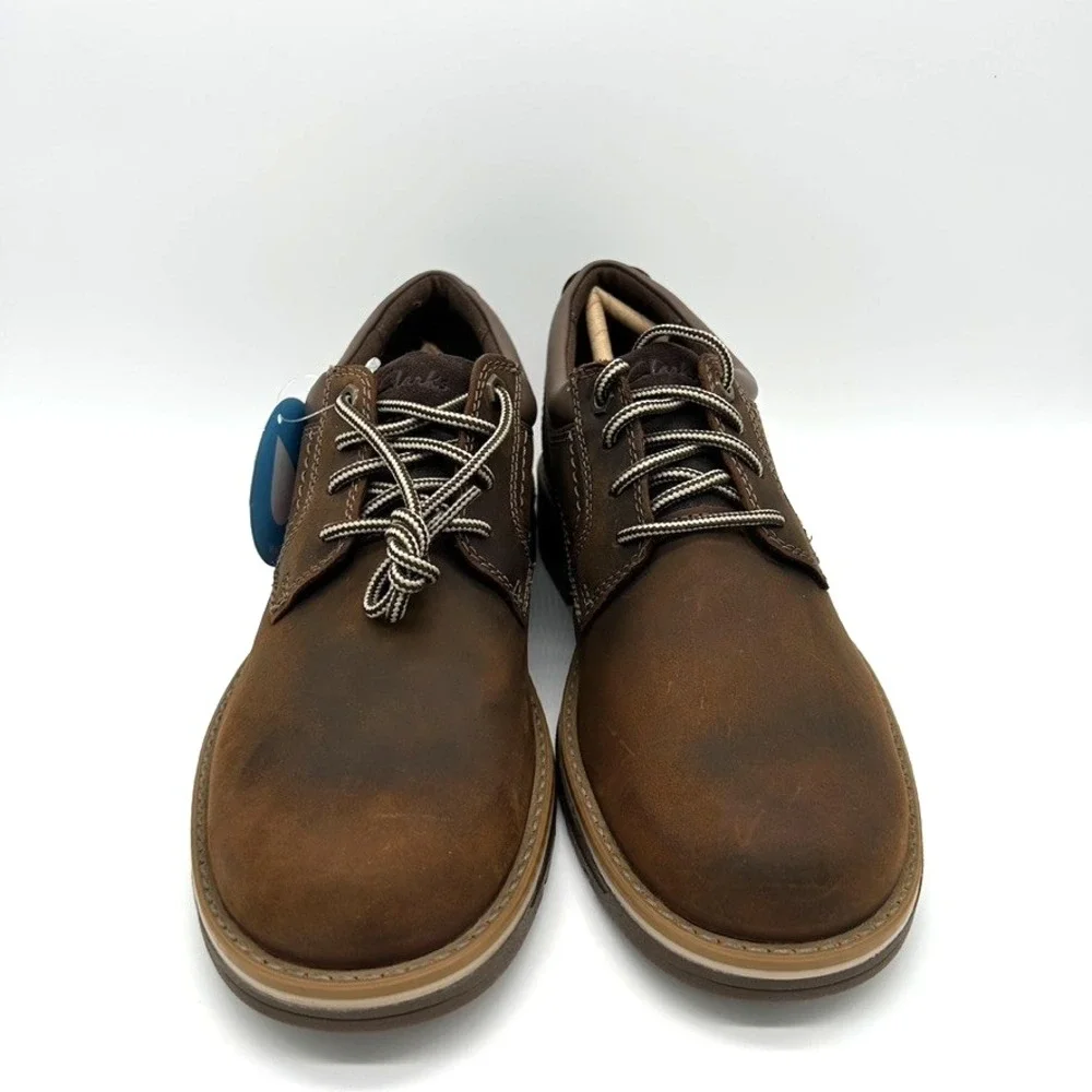 CLARKS Morris Low AP Shoes Men's US 7.5M Brown Beeswax Leather Casual (No Box)‎